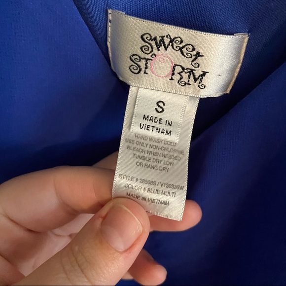 🌺 2 for $23 🌺 Sweet Storm Royal Blue Paisley Print Dress - Picture 5 of 9